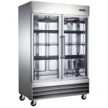 EFI F2-54GDSVCX 54" Stainless Steel Hinged Glass 2-Doors Reach In Freezer Bottom Mount