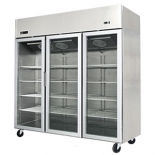 EFI F3-78GDSVC 78" Stainless Steel Hinged Glass 3 Doors Reach In Freezer Top Mount