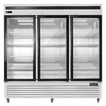 EFI F3-82GDSVC 82" Stainless Steel Hinged Glass 3 Doors Reach In Freezer Bottom Mount