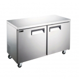 EFI FUDR2-48VCX 48" Stainless Steel Hinged Solid 2 Doors Undercounter Freezer