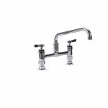 Encore® KL61-8012-SE1Z Brass Chrome Plated 8" OC Deck Mount Faucet with 12" Swivel Spout