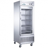 Glacier GF-1G 27" Stainless Steel Right Hinged Glass 1 Door Freezer 