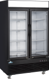 Glacier GM-2F 47" Black Exterior Hinged Glass 2 Doors Freezer 