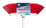 M2 BM-4200RD Venus Curved Magnetic Broom with 48" Metal Handle - Red