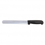 Omcan 12644 10" Slicer Straight Serrated Knife / Bread Knife with Black Polypropylene Handle