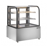 Omcan 48389 49" Floor Model Display Warmer 2 Shelves Curved Front Glass