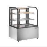 Omcan 49296 37" Floor Model Display Warmer 2 Shelves Curved Front Glass