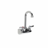 TOP LINE® TLL15-4100-SE1Z Wall Mount Faucet 4" OC Ceramic Valves with 3-1/2" Swivel Gooseneck Spout, Retail Packaging