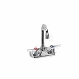 TOP LINE® TLL15-4100-SE1Z Wall Mount Faucet 4" OC Ceramic Valves with 3-1/2" Swivel Gooseneck Spout, Retail Packaging