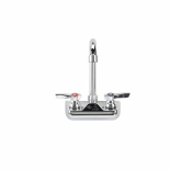 TOP LINE® TLL15-4100-SE1Z Wall Mount Faucet 4" OC Ceramic Valves with 3-1/2" Swivel Gooseneck Spout, Retail Packaging
