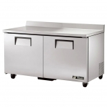 True 60" Stainless Steel Hinged Solid 2 Doors Worktop Freezer TWT-60F-HC