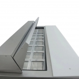 True 72" Stainless Steel Hinged Solid 3 Doors Sandwich table / Prep Cooler TSSU-72-18-HC