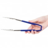 Vollrath 4780930 with Blue handle one-piece scalloped 9" tongs 