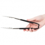 Vollrath 4780920 with Black handle one-piece scalloped 9" tongs 