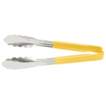 Vollrath 4780950 with Yellow handle one-piece scalloped 9" tongs 