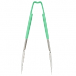 Vollrath 4780970 with Green handle one-piece scalloped 9" tongs 