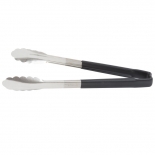 Vollrath 4781220 with Black handle one-piece scalloped 12" tongs 