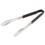 Vollrath 4781220 with Black handle one-piece scalloped 12" tongs 