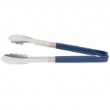 Vollrath 4781230 with Blue handle one-piece scalloped 12" tongs 