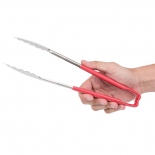 Vollrath 4781240 with Red handle one-piece scalloped 12" tongs 
