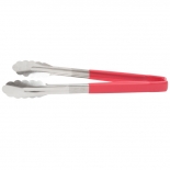 Vollrath 4781240 with Red handle one-piece scalloped 12" tongs 
