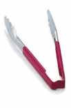 Vollrath 4781240 with Red handle one-piece scalloped 12" tongs 