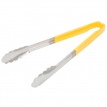 Vollrath 4781250 with Yellow handle one-piece scalloped 12" tongs 