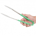 Vollrath 4781270 with Green handle one-piece scalloped 12" tongs 