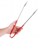 Vollrath 4781640 with Red handle one-piece scalloped 16" tongs 