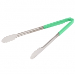 Vollrath 4781670 with Green handle one-piece scalloped 16" tongs 