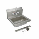 Encore Wall Mount Type 304 Series Stainless Steel Hand Sink 4" OC Mounting Holes bowl 14" x 10" x 5" Deep Less Side Splash
