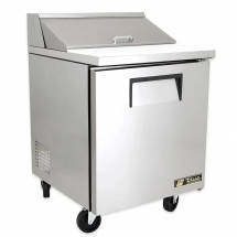 True  27" Stainless Steel Right Hinged Solid 1 Door Sandwich table / Prep Cooler TSSU-27-08-HC