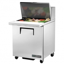 True  27" MEGA Stainless Steel Right Hinged Solid 1 Door Sandwich table / Prep Cooler TSSU-27-12M-C-HC