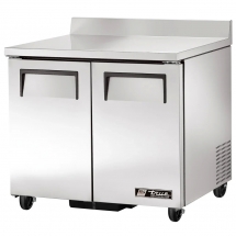 True 36" Stainless Steel Hinged Solid 2 Doors Worktop Cooler TWT-36-HC