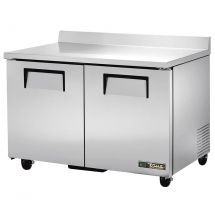 True 48" Stainless Steel Hinged Solid 2 Doors Worktop Cooler TWT-48-HC