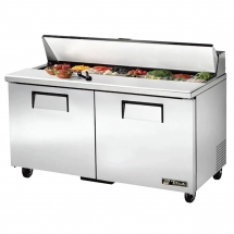 True 60" Stainless Steel Hinged Solid 2 Doors Sandwich table / Prep Cooler TSSU-60-16-HC