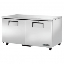 True 60" Stainless Steel Hinged Solid 2 Doors Under Counter Freezer TUC-60F-HC