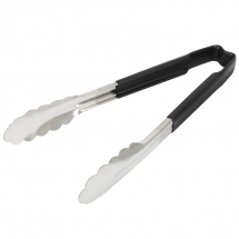 Vollrath 4780920 with Black handle one-piece scalloped 9" tongs 