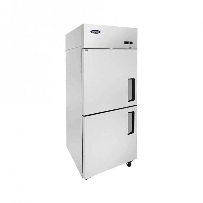 ATOSA 29" Top Mount Stainless Steel Solid Half 2-Door Reach-In Cooler Left door hinge MBF8010GRL