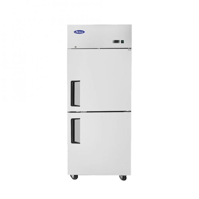 ATOSA 29" Top Mount Stainless Steel Solid Half 2-Door Reach-In Cooler Right door hinge MBF8010GR