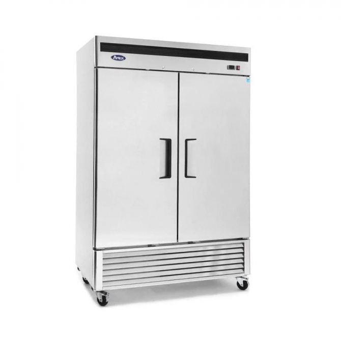 ATOSA 54" Bottom Mount Two (2) Stainless steel hinged Solid Door Reach-in Cooler MBF8507GR