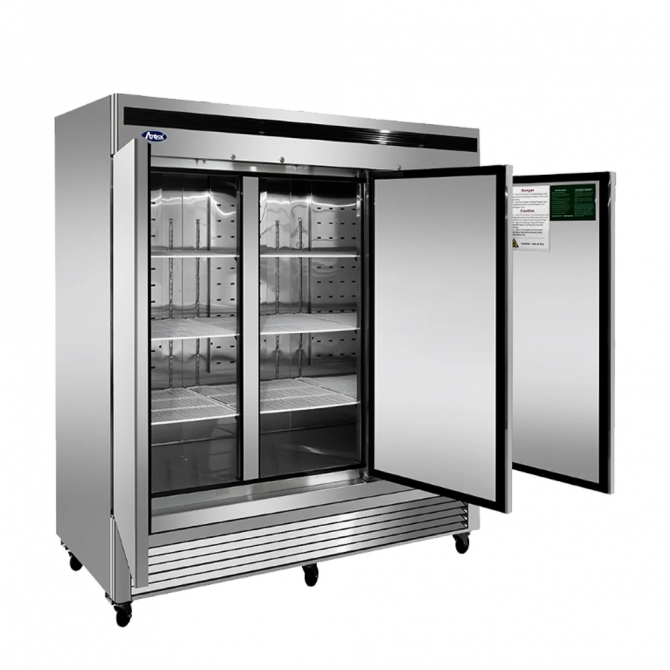 ATOSA 82" Bottom Mount Three (3) Stainless Steel Solid Hinged Door Reach-in Freezer MBF8504GR