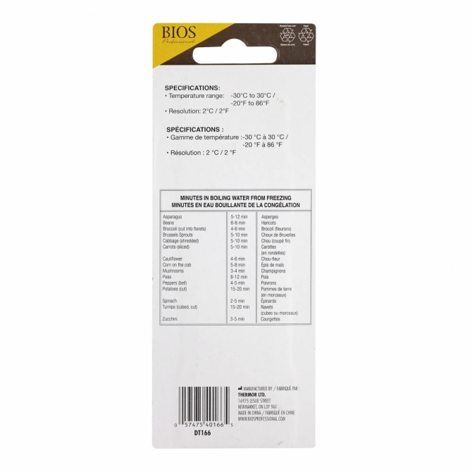 Bios DT166 Hanging Fridge & Freezer Thermometer