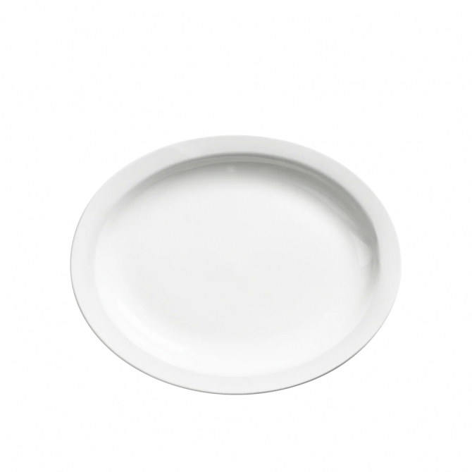 Browne 563967 Palm 9.75" Oval Narrow Rim Dinner Plate / Oval Platter