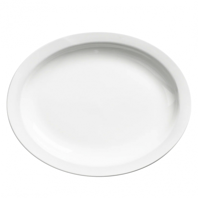 Browne 563969 Palm 13" Oval Narrow Rim Dinner Plate / Oval Platter