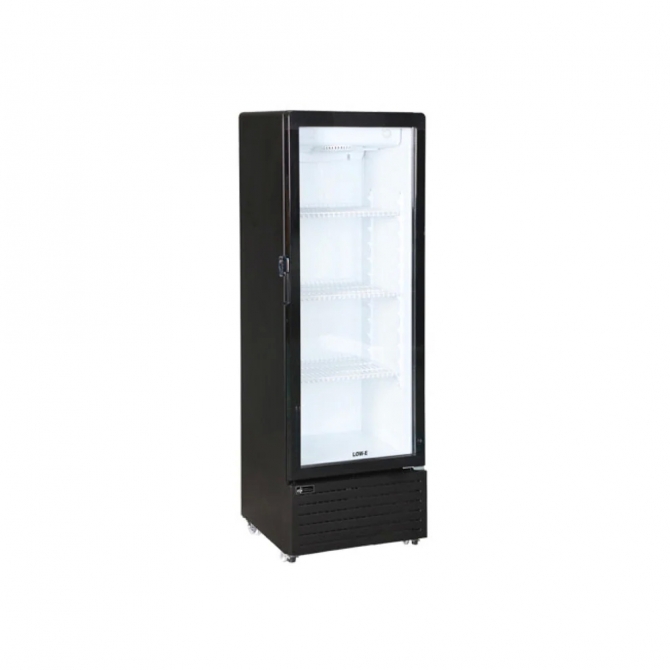 EFI C1-21GDX Black Exterior Right Hinged Single Glass Door Cooler 