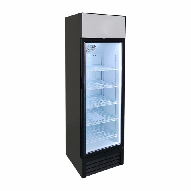 EFI C1-235GD-L Black Exterior Right Hinged Single Glass Door Cooler 