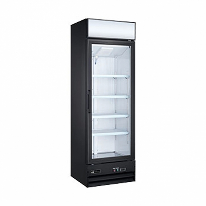 EFI C1-25GDVCX Black Exterior Right Hinged Single Glass Door Cooler 