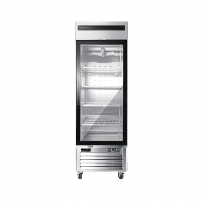 EFI C1-27GDSVC-L Stainless Steel Exterior Left Hinged Single Glass Door Cooler 