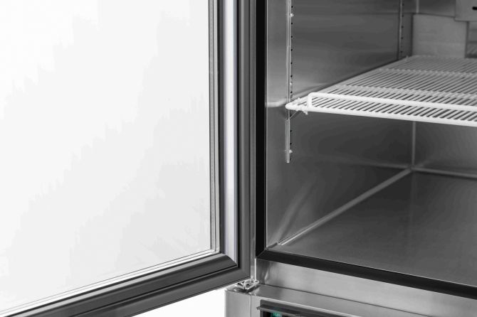 EFI C1-27GDSVC-L Stainless Steel Exterior Left Hinged Single Glass Door Cooler 